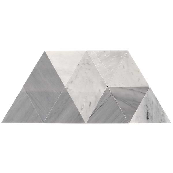 Prism Grana Gray Polished Marble Mosaic Tile