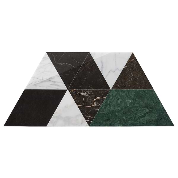 Prism Verdone Green Polished Marble Mosaic Tile