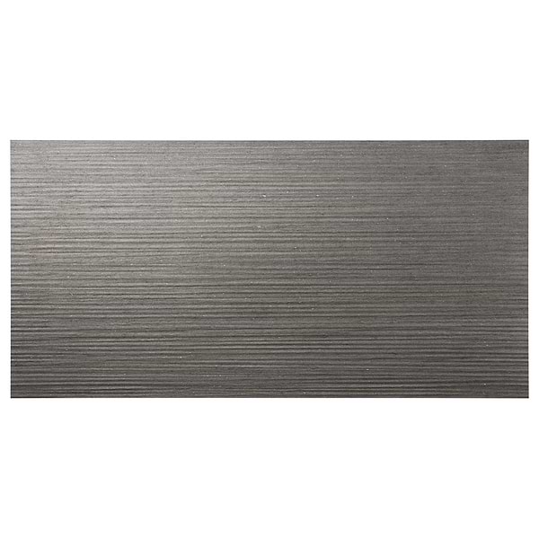 Caldaria Pleated Antracite Gray 24x48 Textured Matte Porcelain Tile