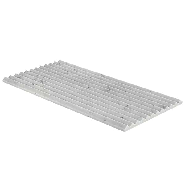 Stonework Peak Carrara White 12x24 3D Satin Marble Tile