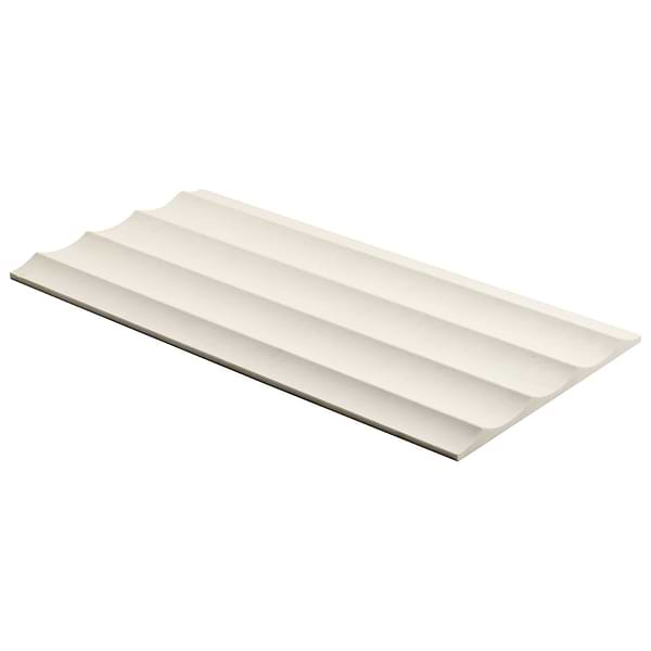 Vanilla Fluted Warm White 12x24 3D Honed Marble Tile in Warm White, View 6, open zoomed image