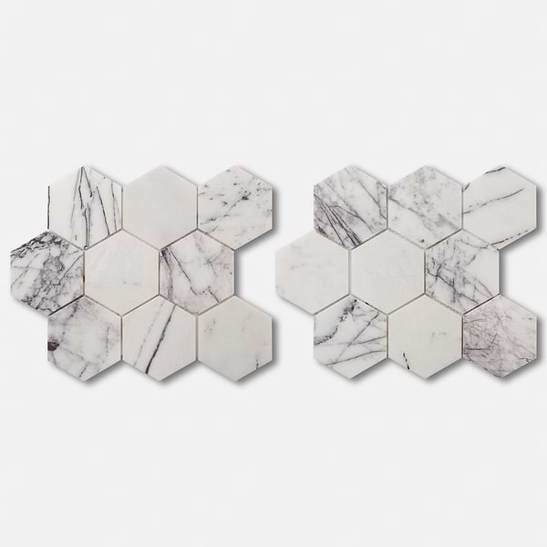 Lilac Premium 4" Hexagon Polished Marble Mosaic Tile