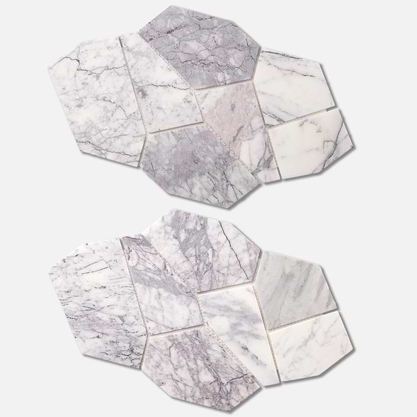 Nature Organica Lilac Tumbled Marble Mosaic Tile