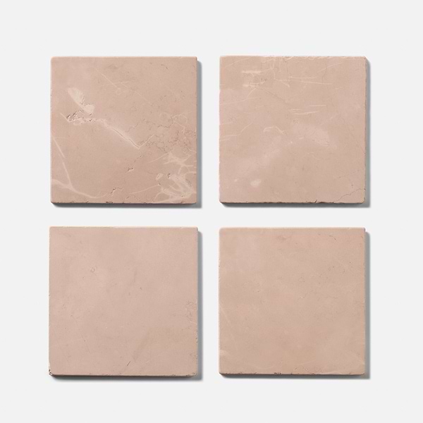 Rosa Perlino 8x8 Tumbled Marble Tile