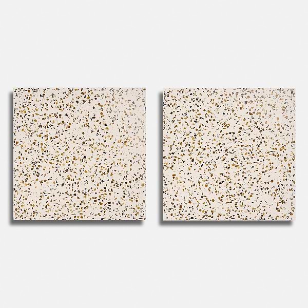 Veritas Terrazzo Creme with Gold 16x16 Polished Terrazzo Tile