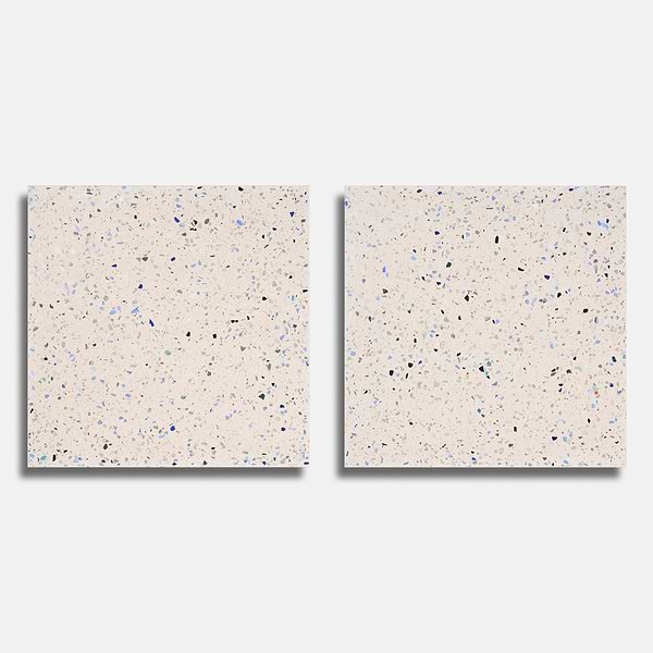 Veritas Terrazzo Creme with Nautical Blue 16x16 Polished Terrazzo Tile