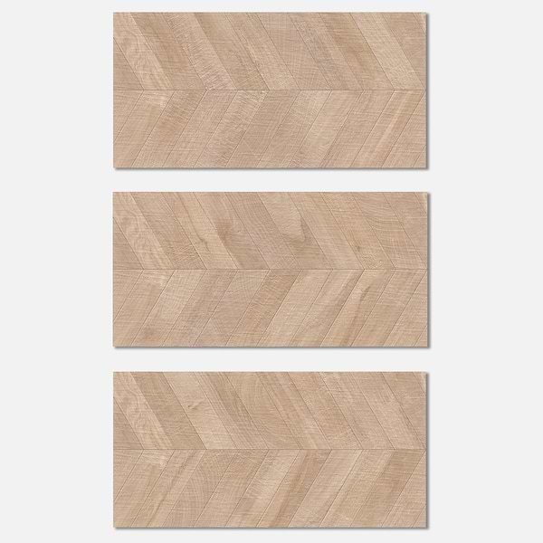 Kenridge Chevron Maple Brown 24x48 Wood Look Matte Porcelain Tile