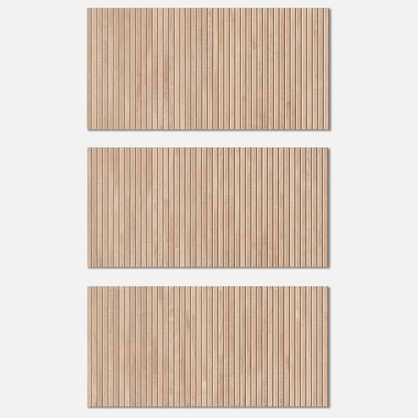 Kenridge Ribbon Maple Brown 24x48 Wood Look Matte Fluted Porcelain Tile