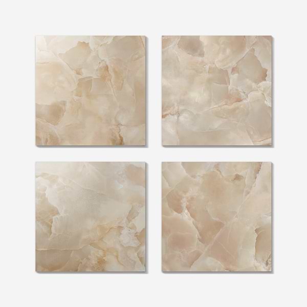 Harmonyx Champagne Beige 48x48 Onyx Look Satin Porcelain Tile in Beige, View 6, open zoomed image