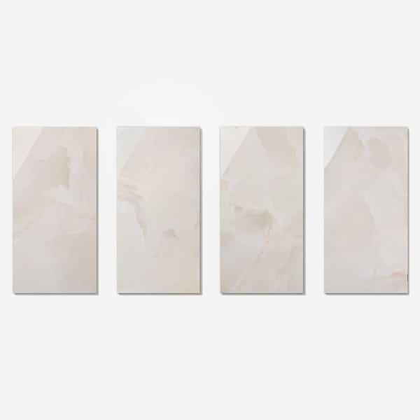Harmonyx Vanilla White 24x48 Onyx Look Polished Porcelain Tile in Warm White, View 6, open zoomed image