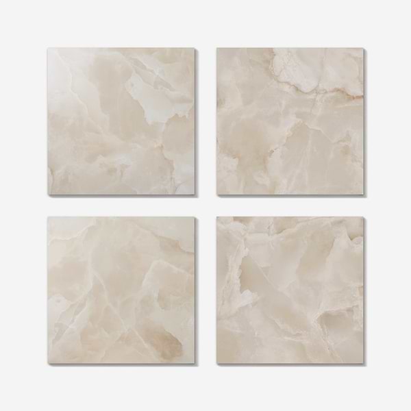 Harmonyx Coconut White 48x48 Onyx Look Satin Porcelain Tile in Warm White, View 6, open zoomed image
