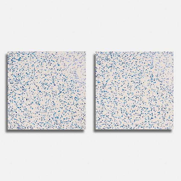 Veritas Terrazzo Creme with Cobalt Blue 16x16 Polished Terrazzo Tile