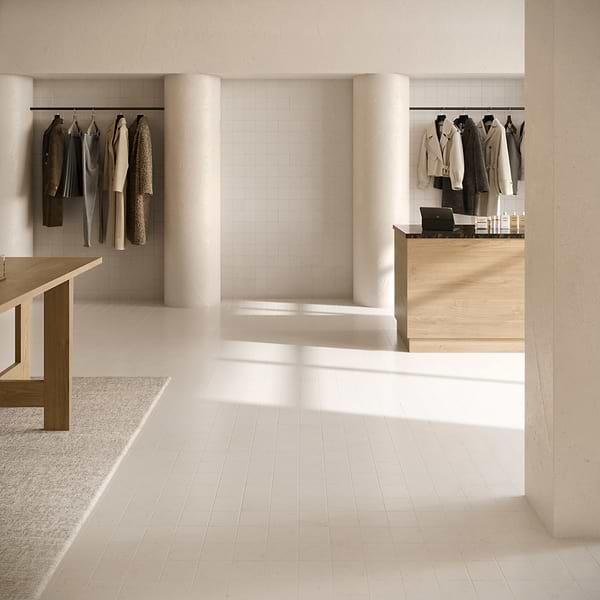 Bianco Perlino 4x4 Brushed Marble Tile