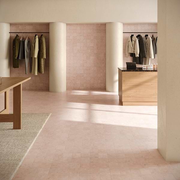 Rosa Perlino 4x4 Brushed Marble Tile