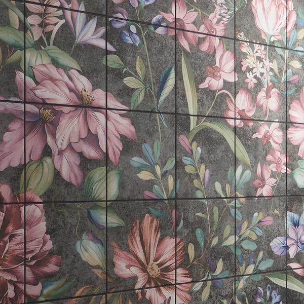 Angela Harris Wilder Garden Pink 8x8 Mural Matte Porcelain Tile