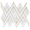 Zeta Pearl White Polished Marble- Pearl and Brass Waterjet Mosaic Tile