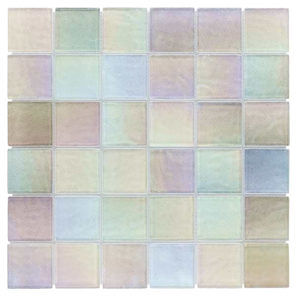 Splash Glacier White 2x2 Polished Glass Mosaic Tile