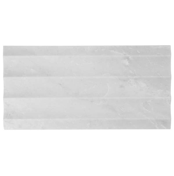 Stonework Fluted Alaska White 12x24 3D Honed Marble Tile