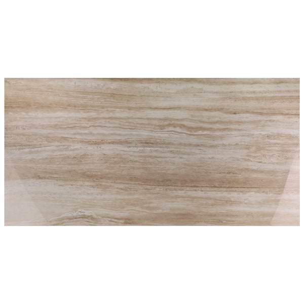 Nashville Beige 24x48 Travertine Look Polished Porcelain Tile