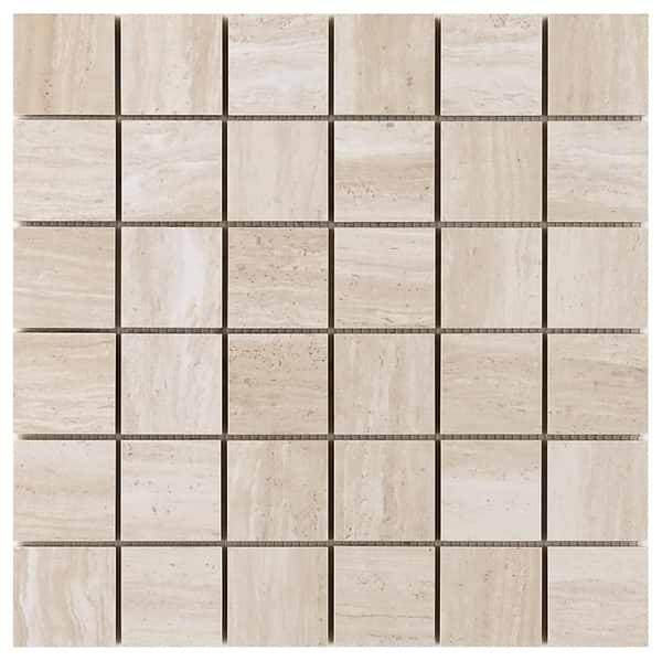 Nashville Beige 2x2 Travertine Look Matte Porcelain Mosaic Tile