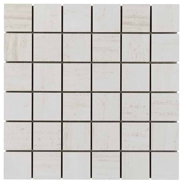 Nashville White 2x2 Travertine Look Matte Porcelain Mosaic Tile