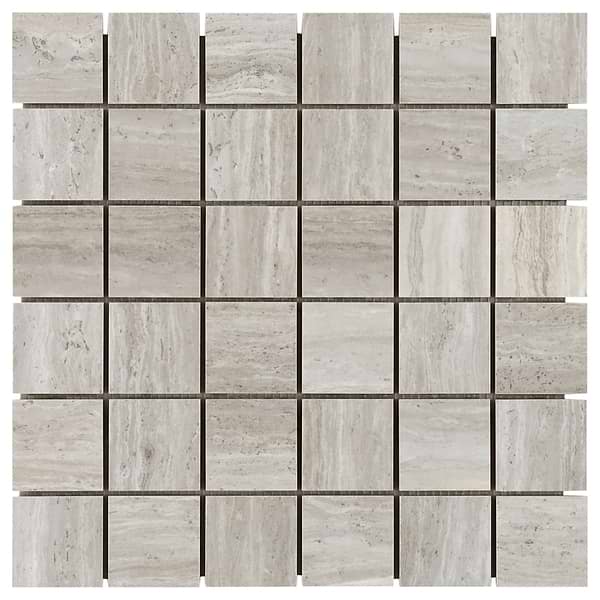 Nashville Gray 2x2 Travertine Look Matte Porcelain Mosaic Tile