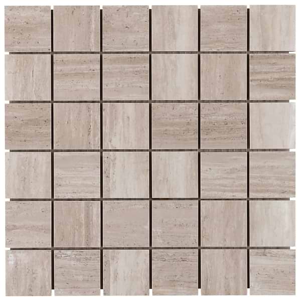 Nashville Taupe Beige Travertine Look 2x2 Matte Porcelain Mosaic Tile