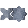 Parma Denim Blue Matte Star and Denim Blue Matte Cross 6&quot; Terracotta Look Porcelain Tile