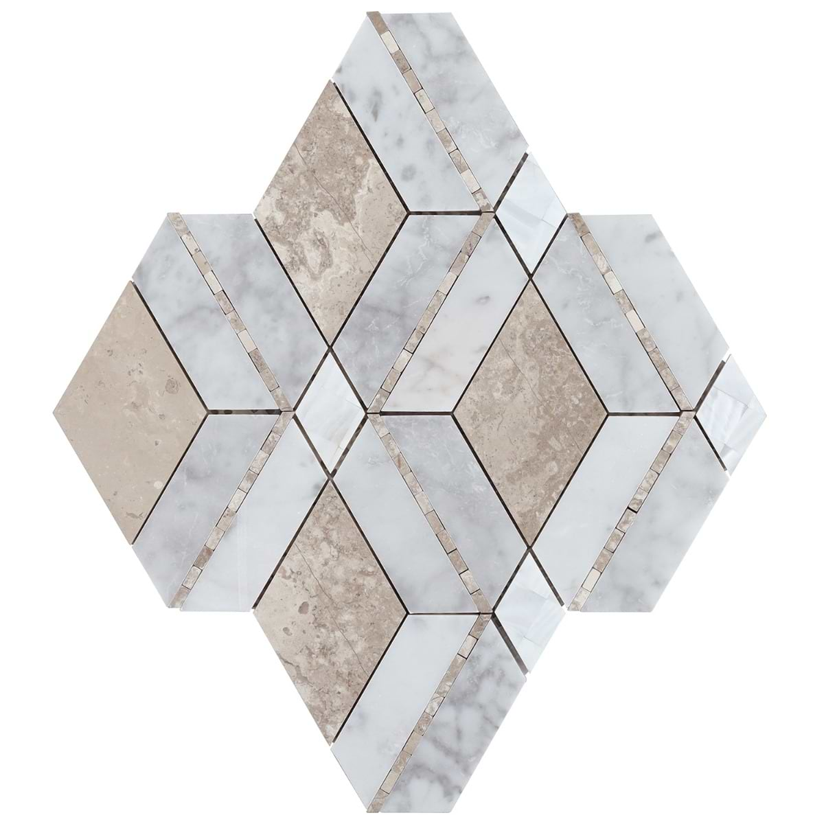 Diana Champagne Beige Polished Marble and Pearl Mosaic Tile