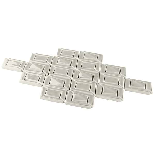 Nabi Jewel Tundra Gray 3D Crackled Glossy Glass Mosaic Tile