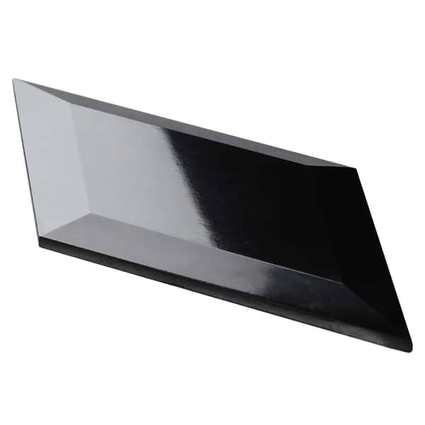 Basque Black Jade 6x12 Beveled Polished Marble Tile