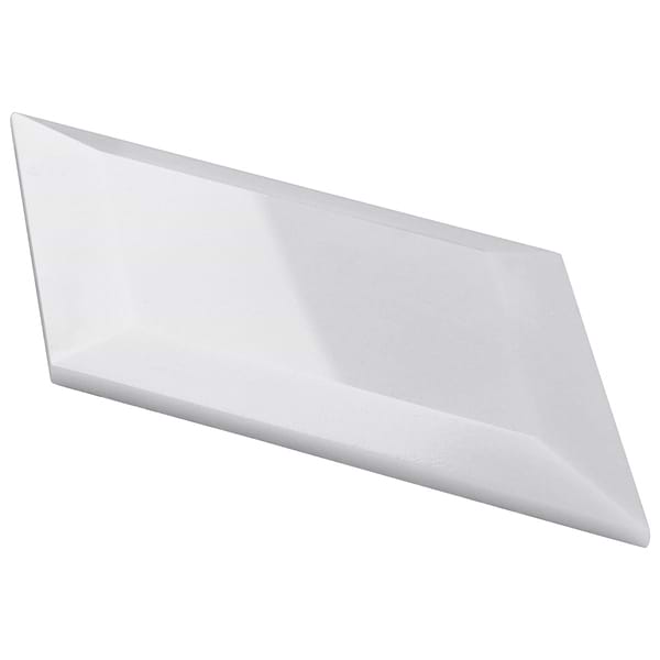 Basque White Jade 6x12 Beveled Polished Marble Tile