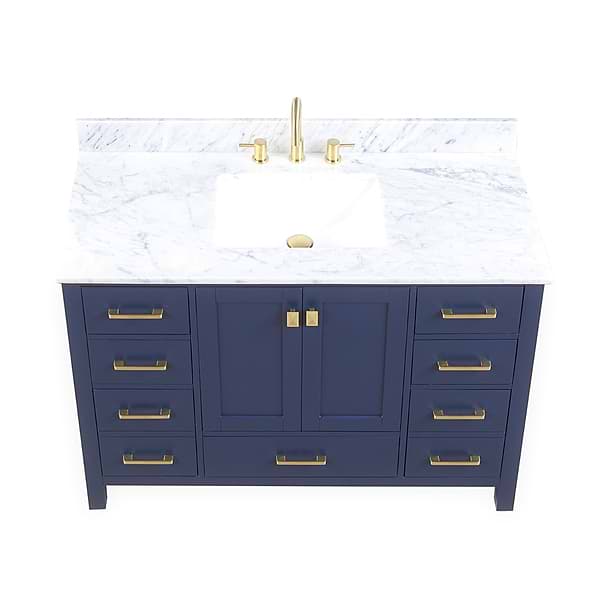 Athena 48'' Blue Vanity And Marble Counter