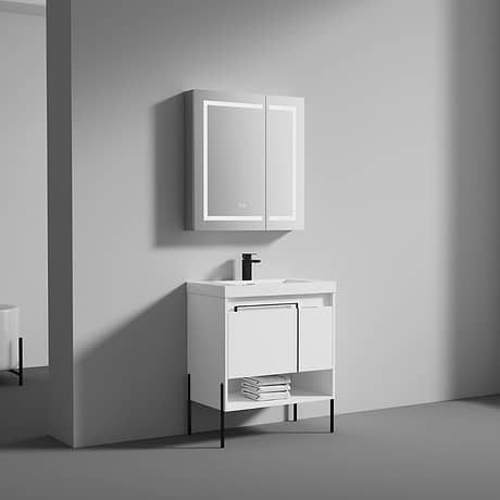 Kaleb 30'' White Vanity and Counter