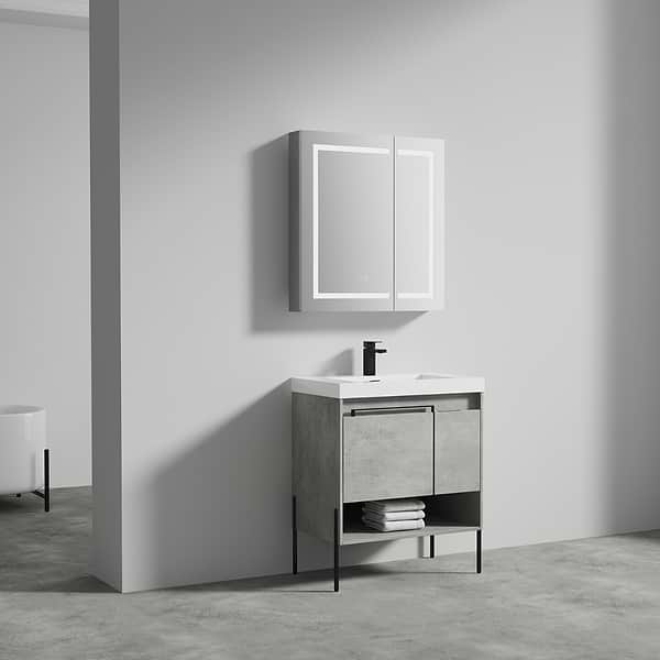 Kaleb 30'' Cement Gray Vanity and Counter