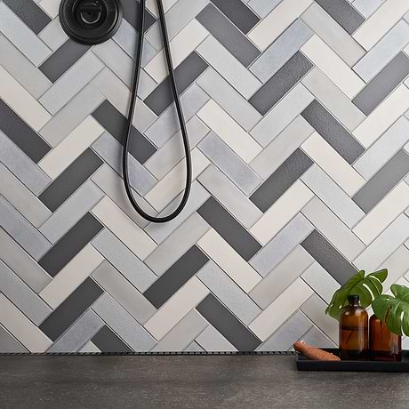 Color One Cloud Blend 2x8 Cement and Lava Stone Tiles