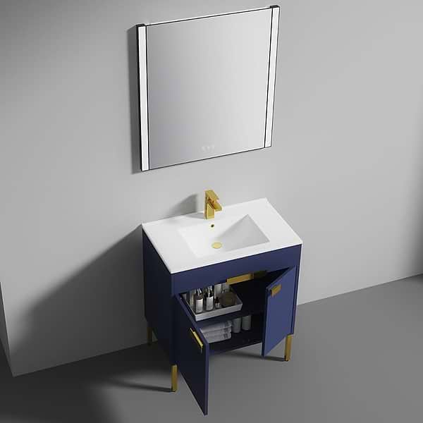 Portofino 30'' Navy Blue Vanity And Counter