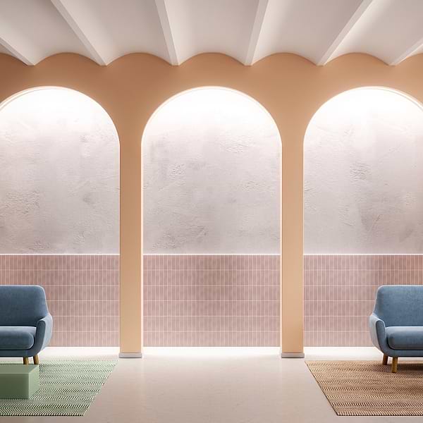 Color One Coral Pink 2x8 Matte Cement Tile