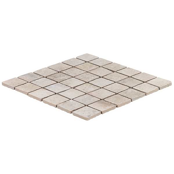 Seville Pergamo Beige 2x2 Travertine Look Matte Porcelain Mosaic Tile