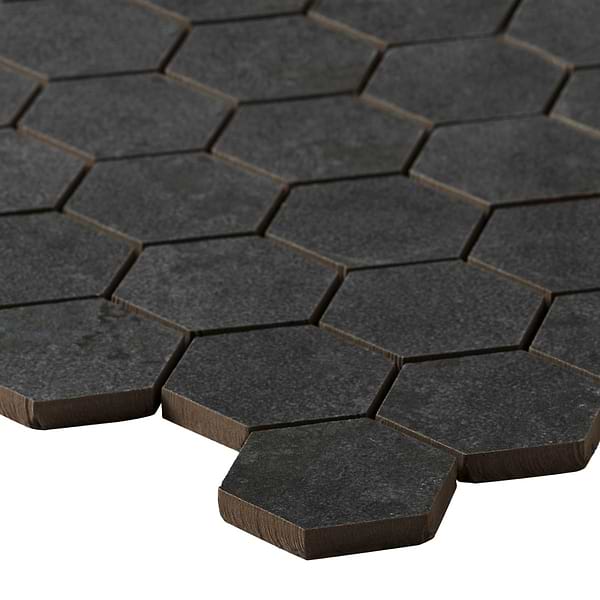 Portrait Black 2" Hex Matte Mosaic Tile in Black, View 7, open zoomed image