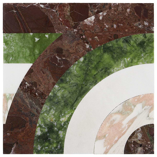 Elizabeth Sutton Arc Wave Rainbow Multicolor 12x12 Polished Marble Mosaic Tile
