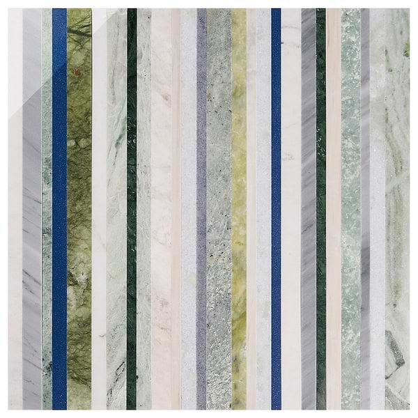 Isla Lagoon Green 16x16 Polished Marble Mosaic Tile