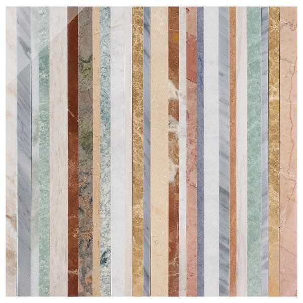 Isla Sunset Multicolor 16x16 Polished Marble Mosaic Tile