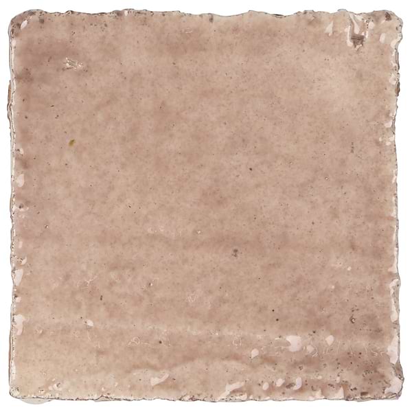 Terra Ember Rosa Pink 4x4 Handmade Crackled Glossy Terracotta Tile in Pink, View 7, open zoomed image