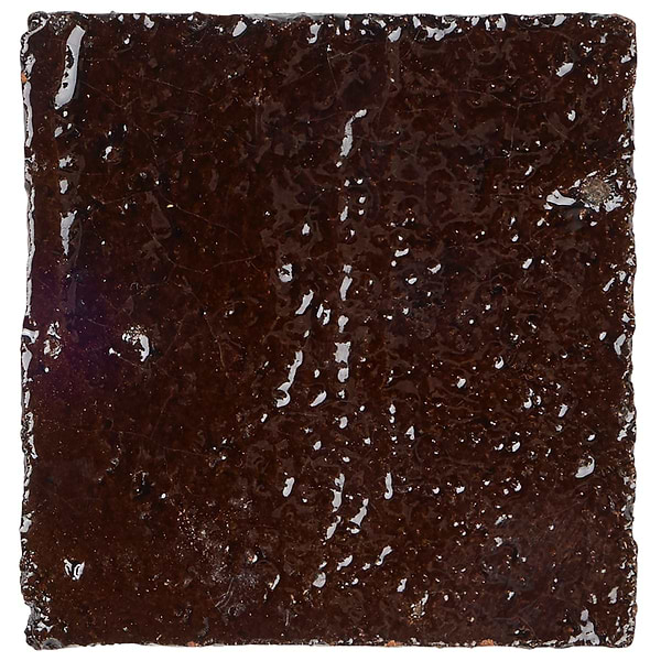 Terra Ember Espresso Brown 4x4 Handmade Crackled Glossy Terracotta Tile in Brown, View 7, open zoomed image