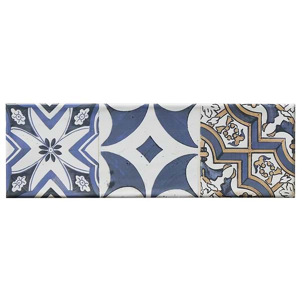 Santa Monica Warm Deco Multicolor 4X12 Polished Ceramic Tile in Multicolored, View 7, open zoomed image