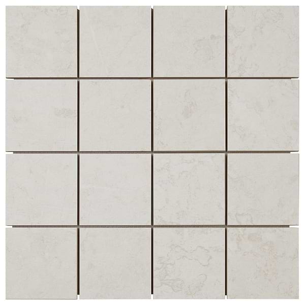 Corretta Bianco White 3x3 Matte Porcelain Mosaic Tile in Warm White, View 7, open zoomed image