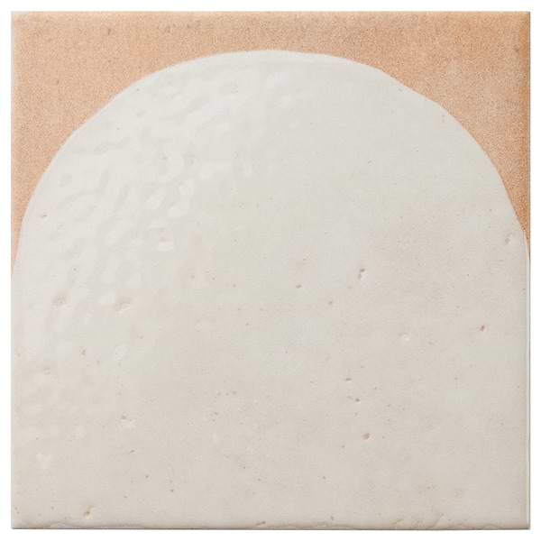 Essa Deco White 6x6 Terracotta Look Polished and Matte Porcelain Tile in White, Terracotta, View 7, open zoomed image