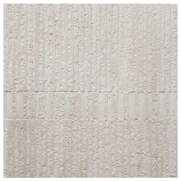 Stretto Carved Silver Travertine 16x16 Vein Cut Unfilled Honed Tile in Silver, View 7, open zoomed image