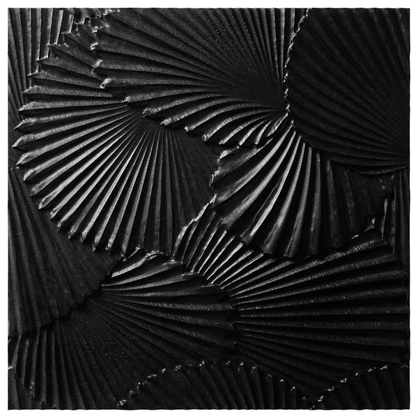 Okeanos Carved Black Jade 16x16 3D Honed Marble Tile